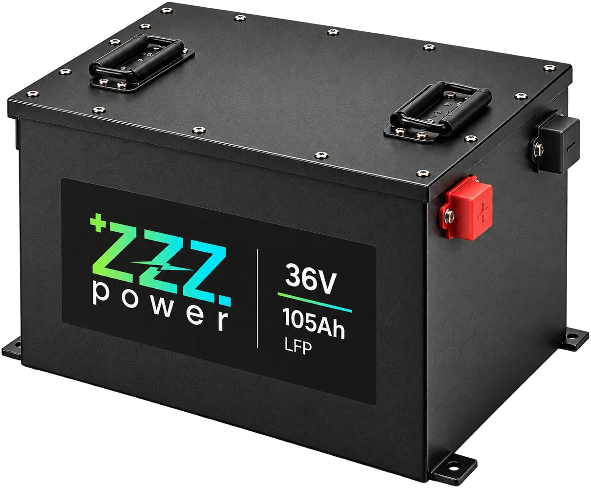 36V 105Ah ZZZ Power LFP battery with side-mounted terminals
